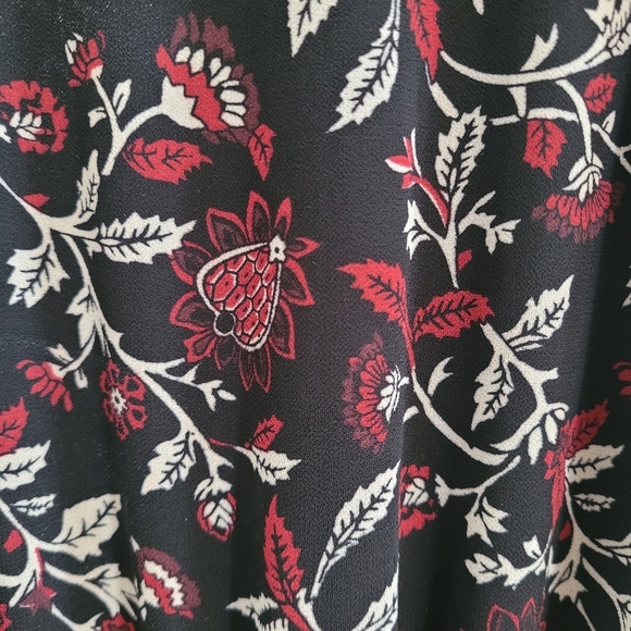 Michael Kors Black and Red Floral High Low Dress - Picture 4 of 6